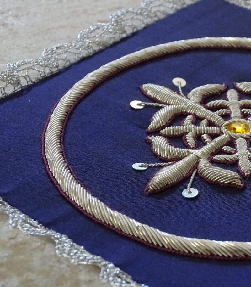 Hand embroidered chalice palls for lent or advent